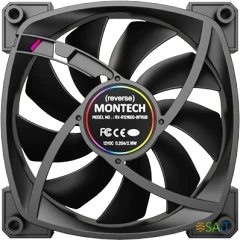 Вентилятор для корпуса Montech RX120 Reverse ARGB 120х120x25 черный 4-pin 27дБ (RX120 PWM BLACK) Ret
