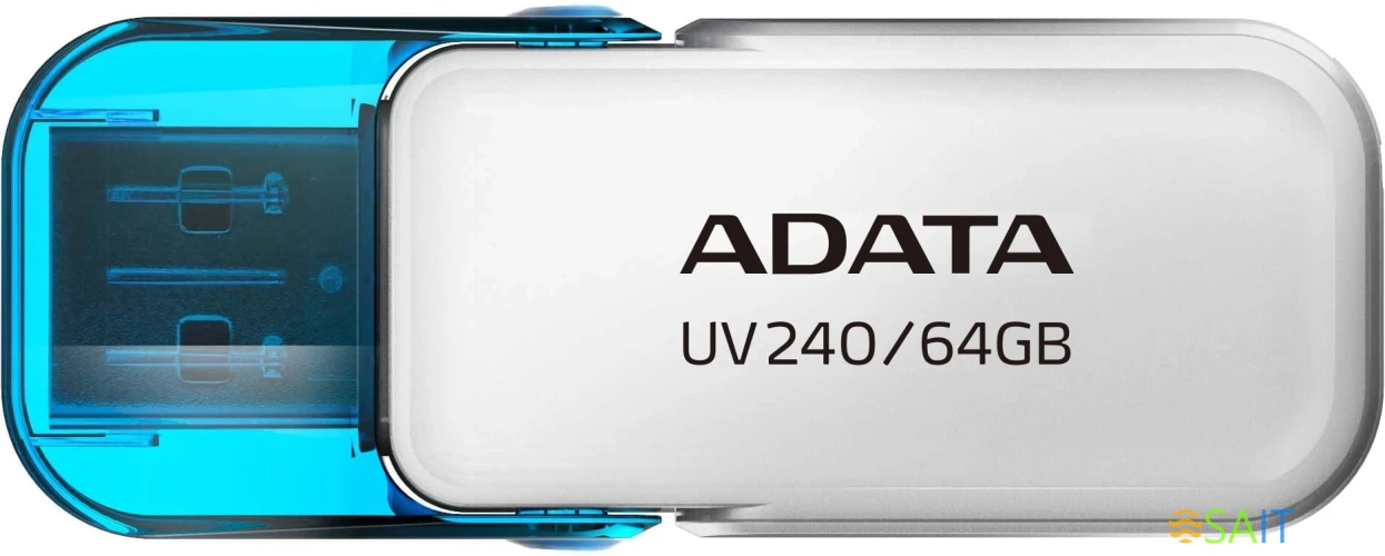 Флеш Диск A-Data 64GB UV240 AUV240-64G-RWH USB2.0 белый/голубой