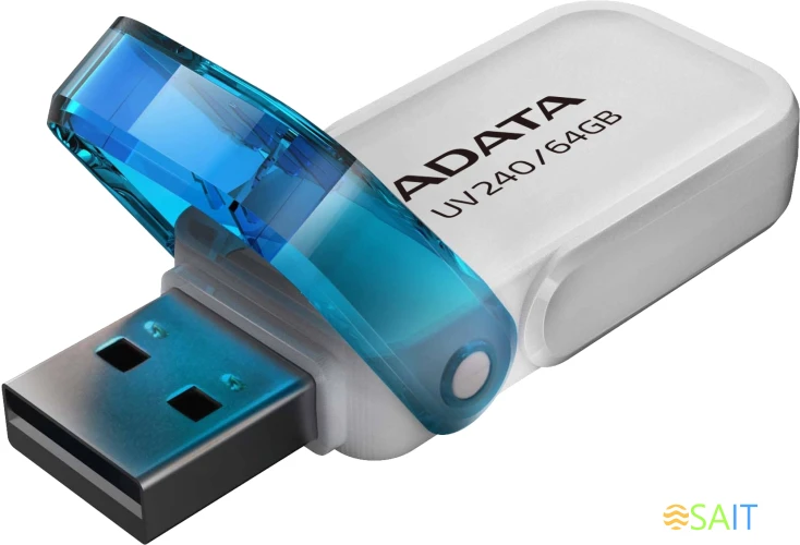 Флеш Диск A-Data 64GB UV240 AUV240-64G-RWH USB2.0 белый/голубой