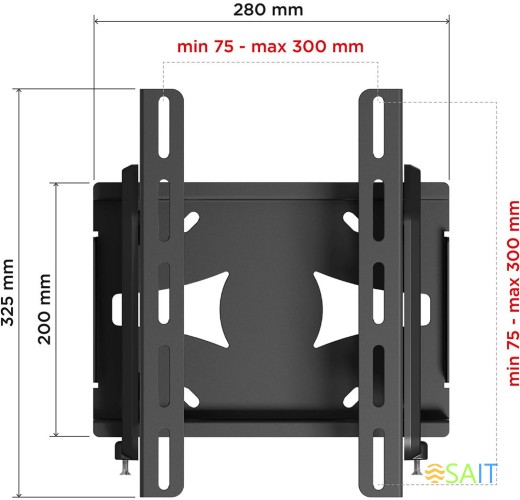 Кронштейн для телевизора Holder LCDS-5010 черный металлик 20"-40" макс.45кг настенный наклон