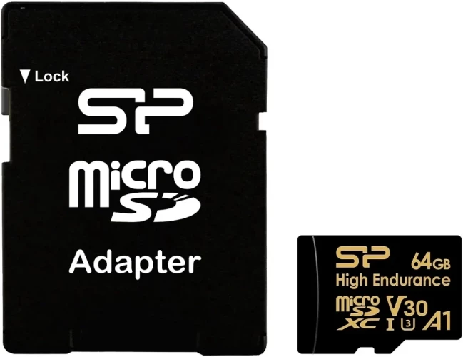 Флеш карта microSDXC 64GB Silicon Power SP064GBSTXDV3V1HSP High Endurance V30 A1 + adapter