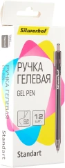 Набор ручек гелев. автоматическая Silwerhof NG Standart d=0.5мм черн. черн. кор.карт. (12шт)