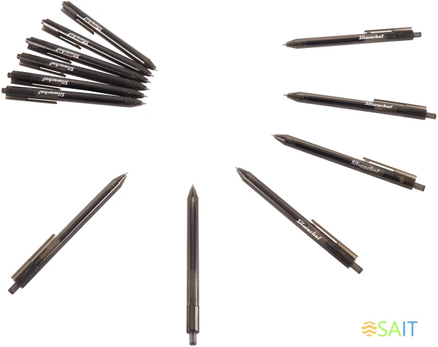 Набор ручек гелев. автоматическая Silwerhof NG Standart d=0.5мм черн. черн. кор.карт. (12шт)