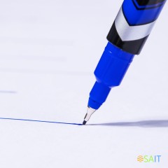 Маркер перманентный Deli EU211-BL двойной пиш. наконечник 0.5-1мм синий