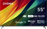 Телевизор QLED Digma 55" DM-LED55UQB31 Google TV Frameless Metal черный/черный 4K Ultra HD 60Hz MEMC DVB-T DVB-T2 DVB-C DVB-S DVB-S2 USB WiFi Smart TV