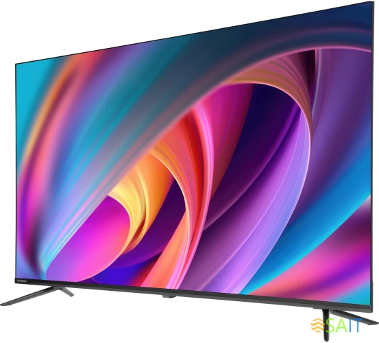 Телевизор LED Hyundai 50" H-LED50BU7100 WebOS Frameless Metal серый/серый 4K Ultra HD 60Hz MEMC DVB-T DVB-T2 DVB-C DVB-S DVB-S2 USB WiFi Smart TV