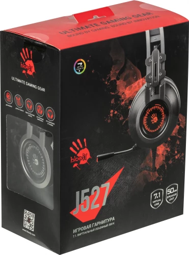 Наушники с микрофоном A4Tech Bloody J527 серый 2м мониторные USB оголовье (J527)