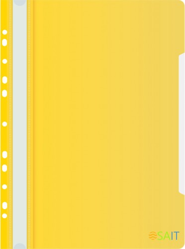 Папка-скоросшиватель Бюрократ PS-P20YEL A4 прозрач.верх.лист боков.перф. пластик желтый 0.12/0.16