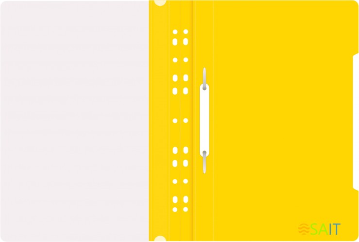 Папка-скоросшиватель Бюрократ PS-P20YEL A4 прозрач.верх.лист боков.перф. пластик желтый 0.12/0.16
