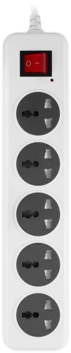 Сетевой фильтр Buro 500UNH-1.8-WG 1.8м (5 розеток) белый/серый (коробка)
