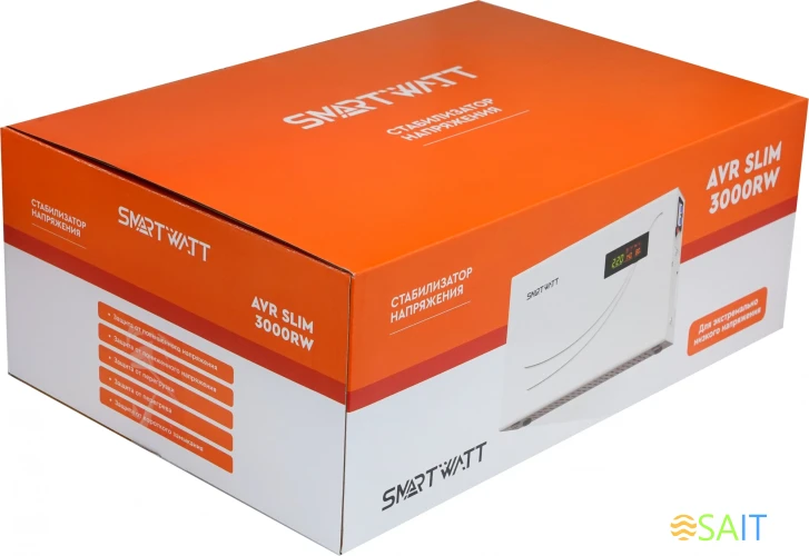 Стабилизатор напряжения Smartwatt AVR Slim 3000RW 3000ВА белый