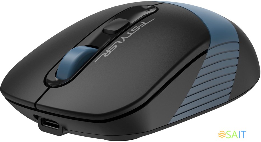 Мышь A4Tech Fstyler FB10CS черный/синий оптическая 2000dpi silent беспров. BT/Radio USB 4but (FB10CS USB ASH BLUE)