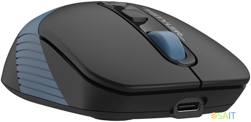 Мышь A4Tech Fstyler FB10CS черный/синий оптическая 2000dpi silent беспров. BT/Radio USB 4but (FB10CS USB ASH BLUE)
