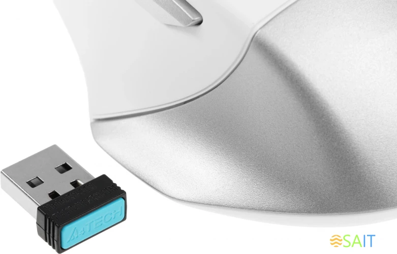 Мышь A4Tech Fstyler FB35 белый/серый оптическая 2000dpi беспров. BT/Radio USB для ноутбука 6but (FB35 ICY WHITE)