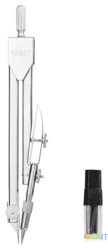 Циркуль Deli E8601 металл в компл.:набор грифелей