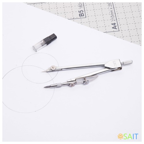 Циркуль Deli E8601 металл в компл.:набор грифелей