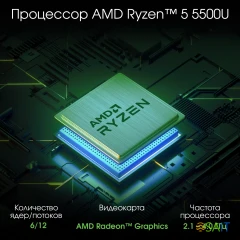 Ноутбук Digma Pro Breve Ryzen 5 5500U 8Gb SSD512Gb AMD Radeon 15.6" IPS FHD (1920x1080) Windows 11 Professional silver WiFi BT Cam 4500mAh (DN15R5-8DXW03)