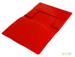 Папка на резинке Бюрократ -PR05RED A4 пластик кор.30мм 0.5мм красный