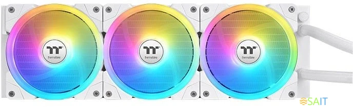 Система водяного охлаждения Thermaltake MAGFloe 420 Ultra Snow ARGB Soc-AM5/AM4/1200/1700/1851 белый 4-pin 34.5dB Al+Cu LCD Ret (CL-W452-PL14SW-A)