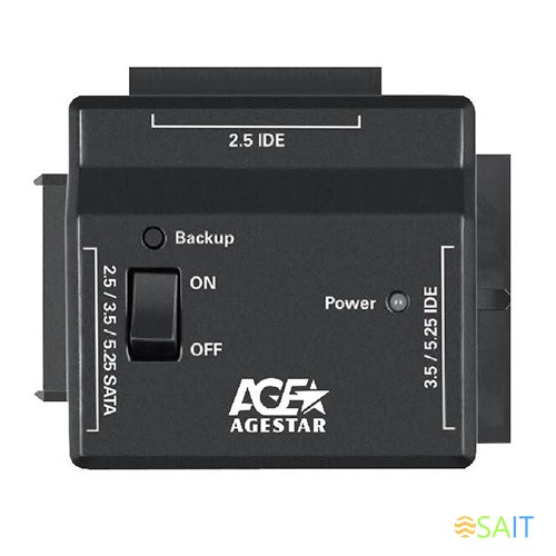 Адаптер-переходник для HDD AgeStar FUBCP2 IDE SATA SATA пластик черный 2.5" 3.5" 5.25"