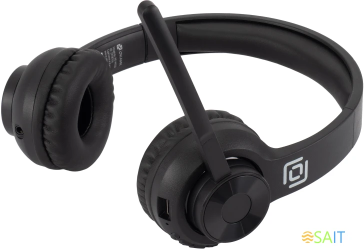 Наушники с микрофоном Оклик HS-M310 черный 1.5м накладные BT оголовье (1978706)