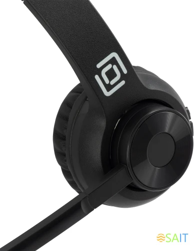 Наушники с микрофоном Оклик HS-M310 черный 1.5м накладные BT оголовье (1978706)