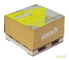 Блок самоклеящийся бумажный Stick`n 21816 76x76мм 400лист. коричневый Kraft Notes &quot;палета&quot;