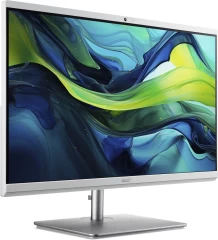Моноблок Acer Aspire C27-195ES 27" Full HD Core Ultra 7 155U (1.7) 16Gb SSD512Gb Graphics CR Eshell GbitEth WiFi BT 65W клавиатура мышь Cam серебристый 1920x1080