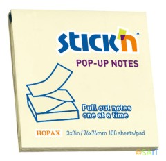 Блок самоклеящийся бумажный Stick`n 21395 76x76мм 100лист. 70г/м2 пастель желтый Z сложение