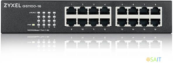 Коммутатор Zyxel GS1100-16-EU0103F 16x1Гбит/с неуправляемый