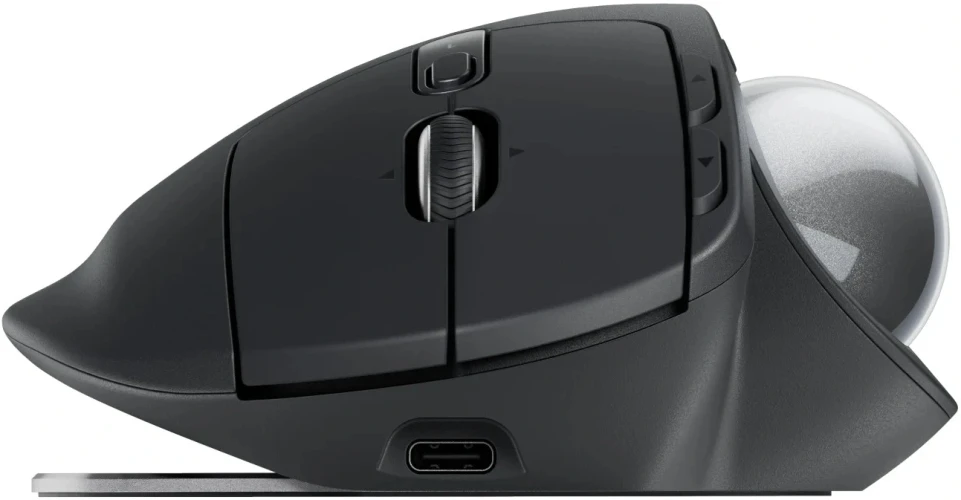Трекбол Logitech Trackball MX Ergo S графитовый оптическая 2048dpi silent беспров. BT/Radio USB 8but (910-007263)