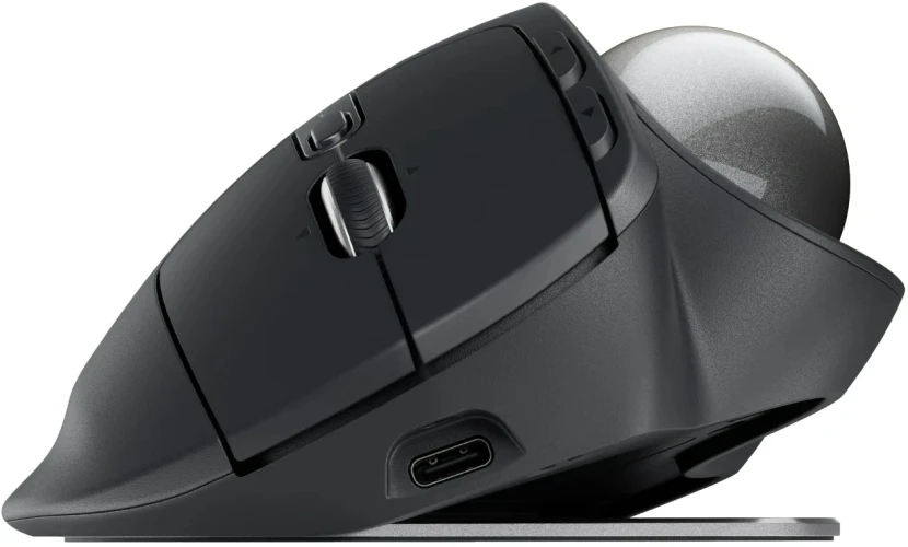 Трекбол Logitech Trackball MX Ergo S графитовый оптическая 2048dpi silent беспров. BT/Radio USB 8but (910-007263)