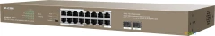 Коммутатор IP-Com G1118P-16-250W (L2) 16x1Гбит/с 2xКомбо(1000BASE-T/SFP) 2SFP 16PoE 230W неуправляемый