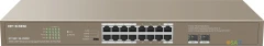 Коммутатор IP-Com G1118P-16-250W (L2) 16x1Гбит/с 2xКомбо(1000BASE-T/SFP) 2SFP 16PoE 230W неуправляемый