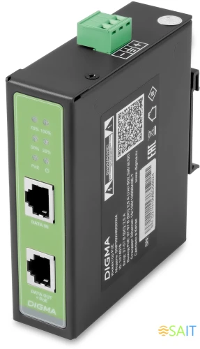 Инжектор PoE Digma DNP90W48GDXM 10/100/1000BASE-T 90Вт 37-57В(DC)