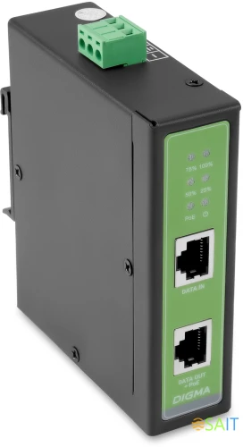 Инжектор PoE Digma DNP90W48GDXM 10/100/1000BASE-T 90Вт 37-57В(DC)