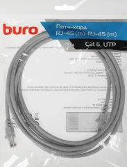 Патч-корд Buro UTP-6-3M-G UTP 4 пары cat.6 CCA molded 3м серый RJ-45 (m)-RJ-45 (m)