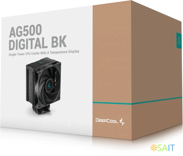 Устройство охлаждения(кулер) Deepcool AG500 Digital Soc-AM5/AM4/1200/1700/1851 черный 4-pin 29.4dB Al+Cu LCD 240W 845gr Ret (R-AG500-BKNDMN-G-2)