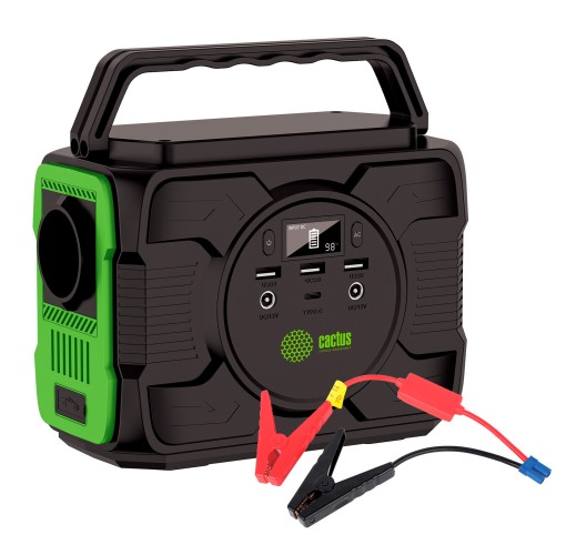 Электростанция портативная Cactus CS-PCS144-EC5 40000mAh 5A 2xUSB черный/зеленый