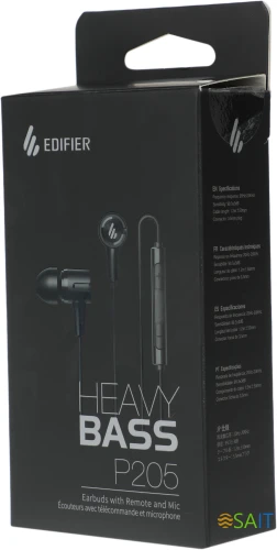 Гарнитура внутриканальные Edifier P205 1.2м черный проводные в ушной раковине