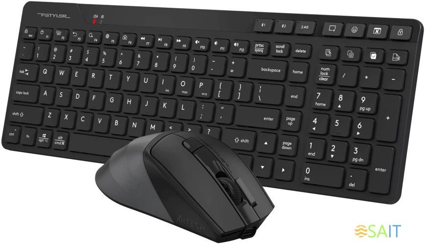 Клавиатура + мышь A4Tech Fstyler FB2800C Air2 клав:черный/серый мышь:черный/серый USB беспроводная Bluetooth/Радио slim