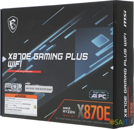 Материнская плата MSI X870E GAMING PLUS WIFI SocketAM5 AMD X870E ATX AC`97 8ch(7.1) 5Gigabit RAID+HDMI