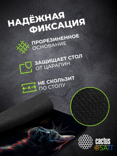 Коврик для мыши Cactus Night Cat 220x180x2мм (CS-MP-P12XS)