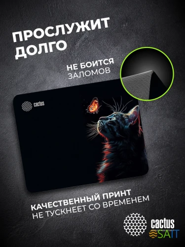 Коврик для мыши Cactus Night Cat 220x180x2мм (CS-MP-P12XS)