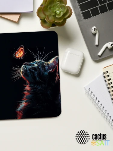 Коврик для мыши Cactus Night Cat 220x180x2мм (CS-MP-P12XS)