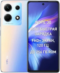 Смартфон Infinix X6833B Note 30 128Gb 8Gb голубой моноблок 3G 4G 2Sim 6.78" 1080x2460 Android 13 64Mpix 802.11 a/b/g/n/ac NFC GPS GSM900/1800 GSM1900 FM microSD max2048Gb