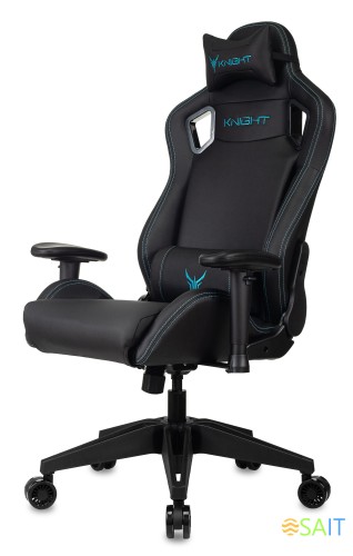 Кресло игровое Knight Outrid Smile черный эко.кожа с подголов. крестов. пластик