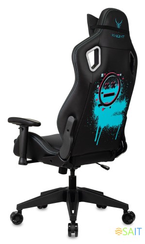 Кресло игровое Knight Outrid Smile черный эко.кожа с подголов. крестов. пластик