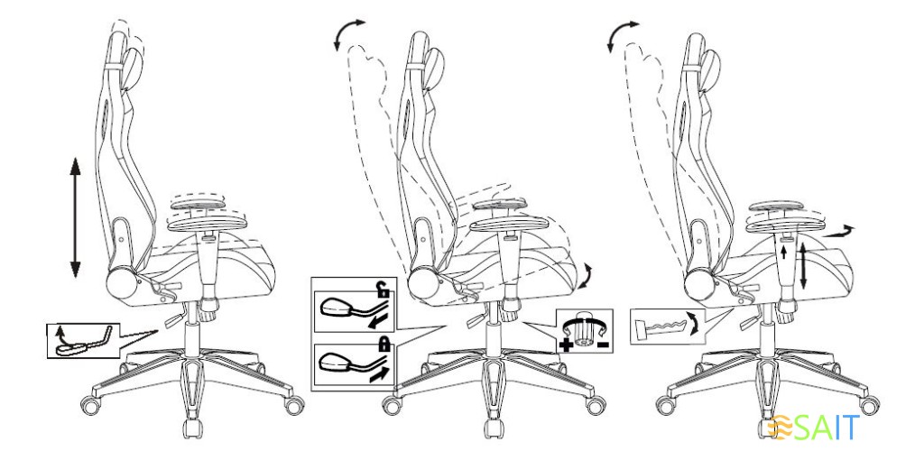 Кресло игровое Knight Outrid Smile черный эко.кожа с подголов. крестов. пластик