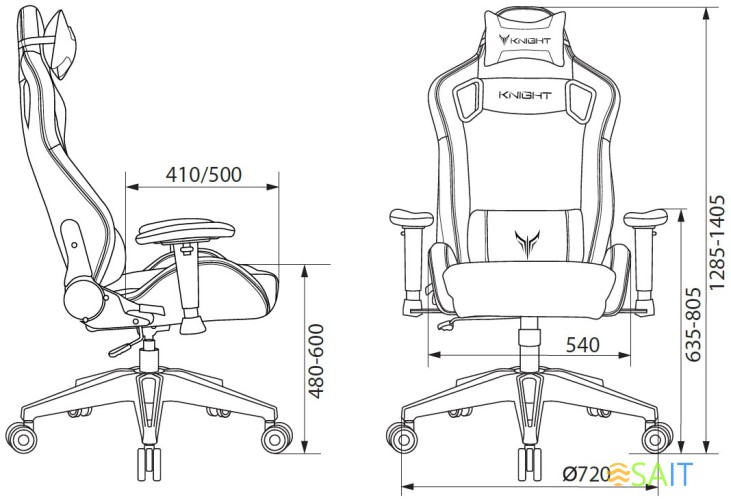 Кресло игровое Knight Outrid Smile черный эко.кожа с подголов. крестов. пластик